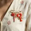 Broches Exagerados de Estilo Europeo y Americano de Cangrejo, Caballito de Mar y Flores con Elementos de Animales Marinos, Pines Ceñidores de Cintura, Herramienta para Ceñir la Cintura