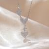 Collar Jinhongyu Diamond Love para mujer plata de ley nicho de alta gama lujo ligero cadena para suéter Moda网红 colgante en forma de corazón