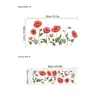 Adesivos de parede decorativos de flor vermelha e folha verde transfronteiriços para quarto, sala de estar, parede de fundo do hall de entrada, autoadesivos e removíveis de PVC