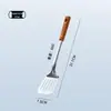 Aço inoxidável não-magnético grão de madeira utensílios de cozinha terno anti-escalda alça espátula colher de sopa Colander cozinha doméstica cozinhar espátula