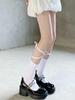 Calcetines de Tirantes Estilo Academia Calcetines Cruzados Bajos Leggings Medias JK Estilo Coreano Moda Calcetines de Media Caña Calcetines de Algodón de Verano para Mujer