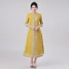 Vestido Retrô Estilo Chinês 2026 Verão Novo Modelo Elegante Roupa para Mãe Banquete Vestido Diário Fornecimento do Sudeste Asiático