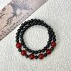 Pulsera Popular al por Mayor "Jifeng Langyue" Nuevo Estilo Chino Alga de Agua Concha Negra Media Luna Pulsera Concha de Mariposa Negra Doble Círculo Regalo