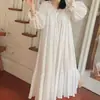 Bata con Almohadillas para el Pecho para Mujer, Primavera y Otoño, de Manga Larga, Estilo Princesa Francesa, Pijama Dulce y Sexy, Vestido de Longitud Media para Niñas