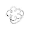 Anillo de plata de ley 925 con flor hueca irregular, para mujer, sencillo, de temperamento suave, con personalidad, anillo abierto con flor pequeña J5087