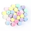 Cuentas redondas de acrílico flocado con estampado de leopardo y agujeros rectos para materiales de manualidades DIY, adecuadas para bolsos, collares, correas para teléfono y accesorios para llaveros