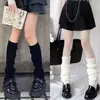 Calcetines Japoneses de Media Pantorrilla para Niñas de Otoño e Invierno, Calcetines de Punto Holgado, Calcetines Versátiles con Logo Metálico, Calcetines Gruesos de Punto Cálidos, Calcetines Sencillos