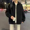 Chaqueta de Trabajo Casual Holgada de Retazos Desestructurados de Moda para Hombre Primavera/Otoño Solapa de Piloto Conjunto para Pareja Chaqueta de Béisbol