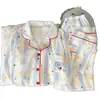 Pijama de Algodón Nube de Manga Larga y Pantalón Largo para Niñas, Lindo y Dulce, Dibujos Animados, Conjunto de Ropa para Casa