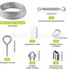 Kit de Cuerda de Acero Inoxidable Recubierta de 3 mm para Colgar Gancho para Guirnalda de Luces Exterior Cable de Tensión Juego de Barandilla