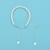 Cadena de Extensión de Plata de Ley S925 Forma de Y Deslizante Ajustable Cadena de Cola de Corazón Collar de Perlas Pulsera Material de Accesorios DIY