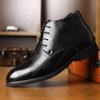Zapatos de Algodón para Hombre Invierno Forrados de Felpa Cálidos Zapatos de Vestir de Algodón y Cuero Zapatos de Hombre Zapatos de Cuero de Caña Alta Británicos Cabello de Una Pieza para Hombre