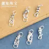 Hebilla S Plata Tailandesa Retro Fénix Carpa Calabaza Hebilla S Plata Tailandesa Plata S925 Pulsera DIY Cuerda Trenzada Material Accesorios Al por Mayor