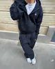 Conjunto Esportivo Unissex de Moda de Rua Hip-Hop com Zíper, Caimento Solto, Novo, Transfronteiriço Europeu e Americano