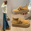 Zapatos Retro para Mujer de Primavera y Otoño Birkenstock 2026 Nuevo Estilo Mocasines Slip-On Estilo Británico Zapatos Individuales de Suela Gruesa Zapatos de Plataforma para Mujer