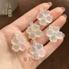Colgante de collar de calcedonia de ágata de hielo natural de alta calidad, nuevo estilo chino, trébol de cuatro hojas rosa, transparente como el hielo, regalo para mujer, colgante de joyería