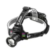 Lanterna de Cabeça com Sensor de Luz Forte Transfronteiriça Carregamento USB Bateria Dupla de Lítio Iluminação Zoomável Montada na Cabeça para Uso Externo Pesca Noturna LED de Longo Alcance