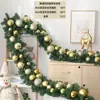 Decoraciones Navideñas Ratán Encriptación Guirnalda de PVC Centro Comercial Ventana Marco de Puerta Set Suministros Terminados Ratán Verde