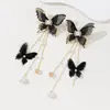 Corea del Sur Encaje Perla Diamante Aretes de Perla Niñas Super Hada Aretes de Borla de Mariposa Celebridad de Internet Aretes Elegantes
