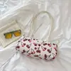 Nova coleção de verão feminina 2026: sacola de compras de grande capacidade, bolsa de ombro, estampa de cereja, bolsa tote moderna e minimalista, bolsa de mão
