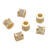 Venta Caliente Transfronteriza Cobre Relleno de Oro de 14K Incrustado con Circonita Doble Fila de Perlas Cilíndricas Espaciador Pulsera Material DIY Hecho a Mano Accesorios de Joyería