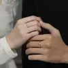 Anillo de Pareja Galaxia de Plata de Ley 925 para Hombres y Mujeres, Anillo de Diseño de Nicho de Lujo Accesible, Regalo de Cumpleaños para Novia