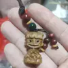 Rosewood Escultura Sandalo Verde Nezha Pingente de Celular Chaveiro Pingente de Bolsa Barraca de Mercado Noturno Ponto Turístico Pequenos Itens Bem-Estar
