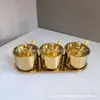 Conjunto de Potes Giratórios para Temperos de Aço Inoxidável 304, Frasco de Temperos, Pote de Sal, Pote de Temperos para Cozinha, Copo Medidor Doméstico, Criativo