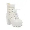 Botas Martin de Salto Alto Novas Outono e Inverno 2022 Botas Curtas Femininas Botas Femininas Botas Curtas Salto Grosso Plataforma Versátil Sapatos Femininos