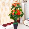 Hongyun Dangtou árvore falsa árvore palma vermelha flor artificial em vaso plástico verde flor decorativa sala de estar bonsai planta verde