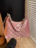 Bolso de Hombro con Cadena y Bordado de Rombo de Moda 2025 Invierno Nuevo Estilo Versátil de Moda Bolso Cruzado de Gama Alta para Mujer