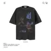 Camiseta de Algodão Puro Pesado Estampa de Personagem Retro Americano Manga Curta 250g Unissex Marca Tendência Modelagem Solta Comércio Exterior Transfronteiriço Venda por Atacado
