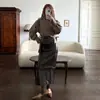 Moda de Calle Transfronteriza Estilo Fresco Silueta Brillante Cremallera Chaqueta de Piel Sintética Falda Recta de Cintura Alta Conjunto Atuendo de Verano para Mujer