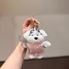 Chaveiro de cachorro de pelúcia para badminton esportivo, macacão retrô com óculos, pingente de cachorrinho fofo, acessório fofo para bolsa