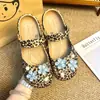 Accesorios para Zapatos de Ballet Estilo Little Red Book con Estampado de Leopardo, Estrella de Cinco Puntas de Peluche, Decoración de Hebilla para Zapatos de Agujero Gato Kt, DIY