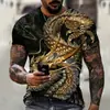Camiseta masculina casual de manga curta com estampa digital 3D de dragão, nova camiseta top masculina transfronteiriça para comércio exterior