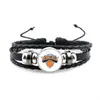 Pulsera de Cordón de Cuero con Logo de Potencia del Este de la NBA Celtics 76ers Knicks Heat Cuerda de Mano Tejida