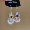 Pendientes de gota con incrustaciones de diamantes transfronterizos europeos y americanos, pendientes de lujo de alta gama, accesorios para orejas de moda de nicho, venta al por mayor desde fabricante de Yiwu