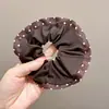 Nuevas scrunchies de lunares y estampado de leopardo, estilo simple, scrunchies retro, cintas para el cabello, accesorios para moños, adornos para el cabello