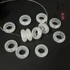 Acessórios de contas redondas de ágata branca natural DIY joias originais pulseira colar corrente de suéter contas espaçadoras círculos