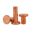 Remache sólido de cabeza plana de cobre rojo GB109, clavo de cobre con tapa plana, clavo de percusión manual, M2M2.5M3M4M5M6M8