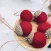 Navidad Transfronteriza 2cm Fieltro de Lana Bellota Guirnalda Navidad Accesorios de Decoración Flor Seca Fruta DIY Material Colgante Venta al por Mayor