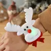 Regalo Navideño Creativo para Niños Anillo Pat Pat Luminoso de Papá Noel Muñeco de Nieve Pulsera Anillo a Presión Navideño
