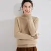Suéter de Cashmere Gola Alta Meia Espesso Feminino Pulôver Tricotado Curto Novo Outono e Inverno 2024 Suéter Base de Cashmere
