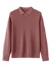 Camisa Polo 100% Lyocell Tencel para Hombre, Estilo Otoño e Invierno, Cuello Camisero, Manga Corta, Top de Punto Versátil Business Casual