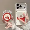 Aplicable a la funda para iPhone 18promax iPhone 18pro Estuche para teléfono Creativo Cobertura total Anticaídas Bufanda Lunares Oso Pequeño