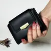 Cartera corta para mujer transfronteriza estilo ins con patrón de lichi de alta gama, pequeña, plegable, triple pliegue, portatarjetas múltiple, cartera para mujer, venta al por mayor