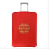 Conjunto de Malas de Casamento, Capa de Casamento para Dote, Mala com Senha, Saco à Prova de Poeira com Caractere de Felicidade Dupla, Capa Protetora para Bagagem, Vermelho