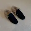Primer Encuentro Temporada Retro Puntera Cuadrada Tacón Grueso Pantuflas de Piel Sintética Otoño/Invierno Nuevos Mocasines de Punta Cerrada para Mujer