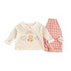 Conjunto de Ropa para Niñas 2026 Estilo Primavera Elegante Top con Cuello de Muñeca para Bebés Estilo Coreano Camisa de Manga Larga con Oso y Pantalones Largos